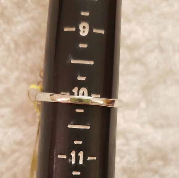 Size 10, Sterling Silver Sunfire Quartz, Citrine, White&Red Diamond Accents Ring - Picture 8 of 9